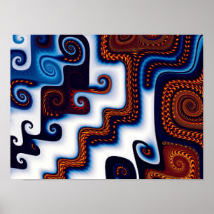 Hof im Schnee Abstrakte Kunst Poster