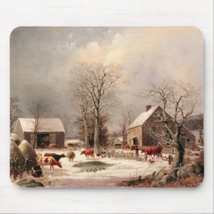 Hof im Winter Mousepad