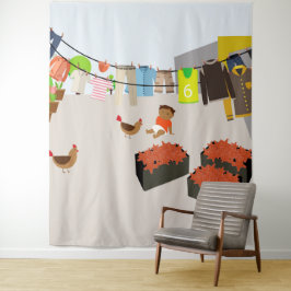 Hof in Kolumbien Wandteppich