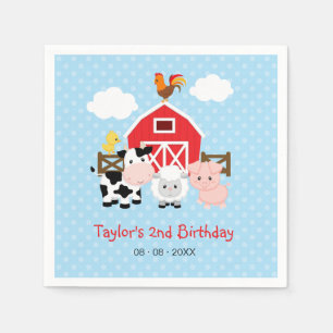 Hof Personalisiert zum Geburtstag (blau für Jungen Serviette