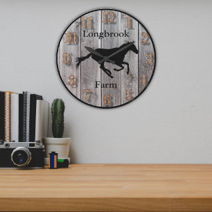 Hof-, Ranch- oder Stallname 3 Benutzerdefiniert im Große Wanduhr