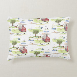 Hof Tier Toile Accent Pillow (Original Colors) Dekokissen