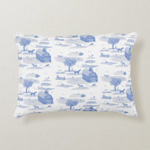 Hof Toile Accent Pillow (blau) Dekokissen