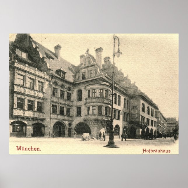 Hofbrauhaus, München, Deutschland 1900 Vintag Poster (Vorne)