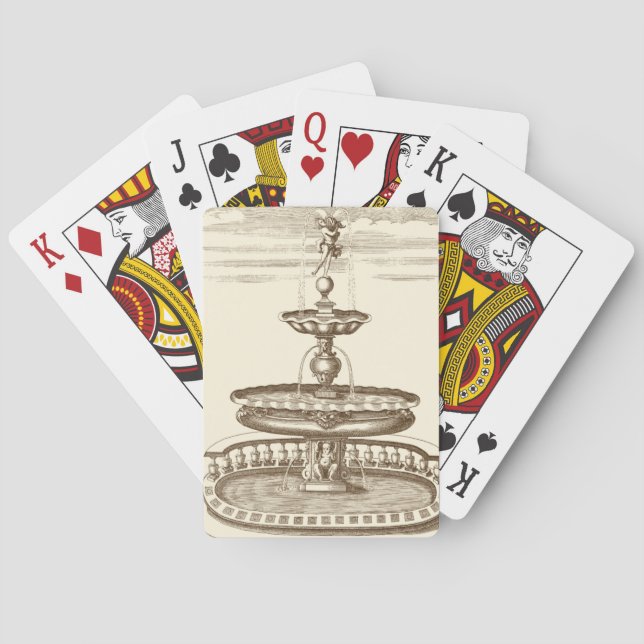 Hofbrunnen mit Zierstuben Spielkarten (Rückseite)