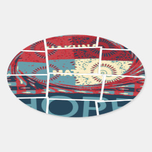 Hoffe, das Wunder schöne schöne schöne inspirieren Ovaler Aufkleber