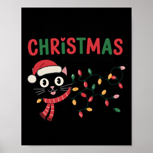 Hoffe, dein Weihnachten ist melodisch und hell Fun Poster (Vorne)