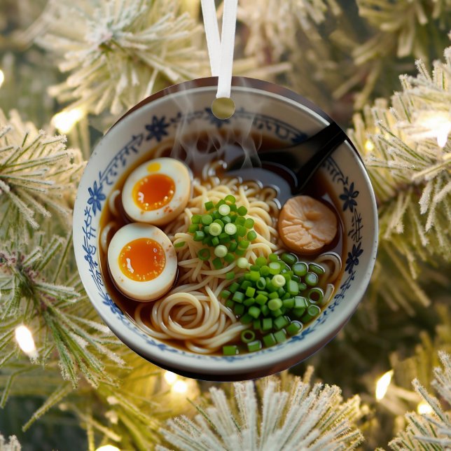 Hoffe, dein Weihnachten ist Soup-er! Ramen Pun Ornament Aus Metall (InSitu)