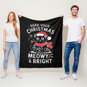 Hoffe, deine Weihnachten ist Meowy und helle Katze Fleecedecke