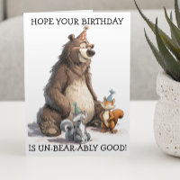 Hoffe deinen Geburtstag Niedlichen Bären und Eichh