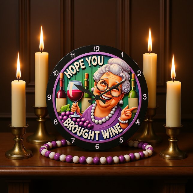 Hoffe, du hast Wein gekocht Große Wanduhr (Von Creator hochgeladen)