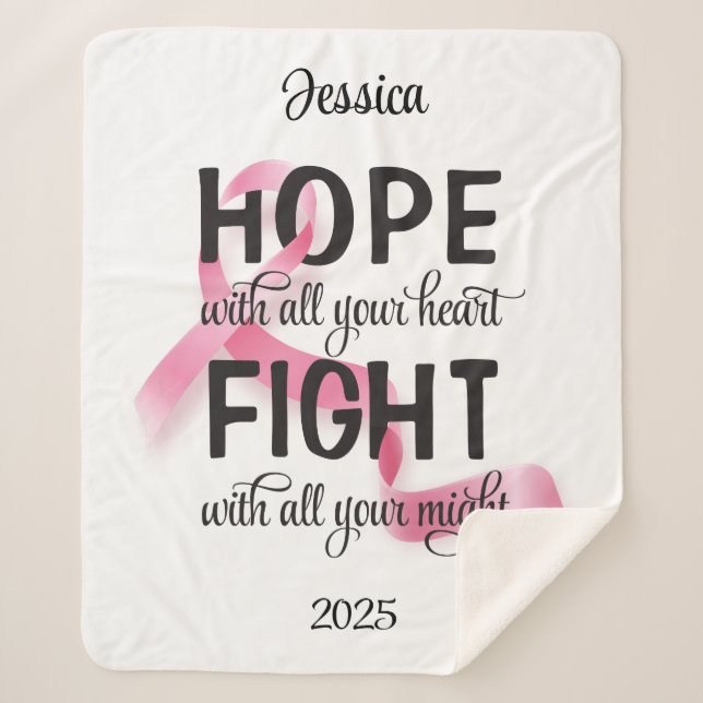 Hoffe mit deinem ganzen Herzen Chemo Sherpadecke (Vorderseite)