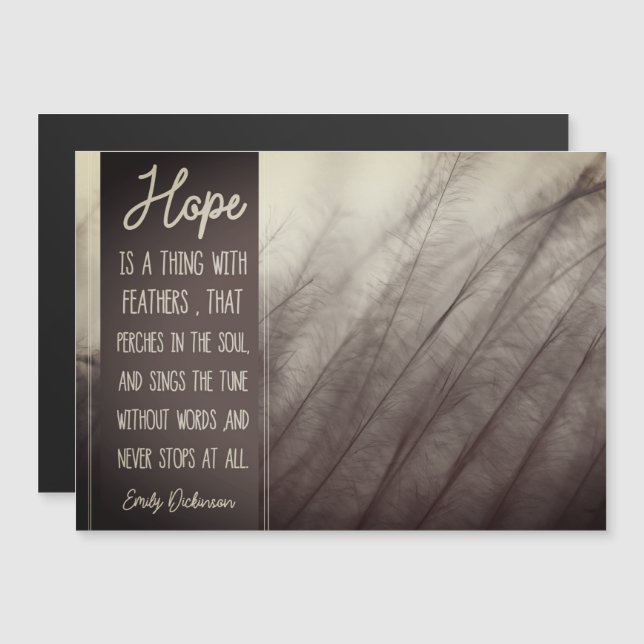 HOFFEN Sie eine Sache mit Federn Magnetkarte (Vorne/Hinten)