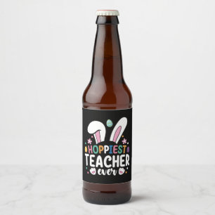 Hoffentlich Lehrer je Schule Ostern Bunny Egg Bierflaschenetikett