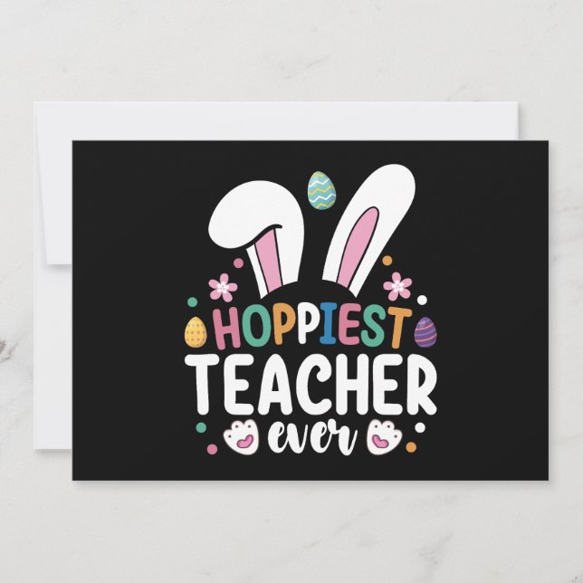 Hoffentlich Lehrer je Schule Ostern Bunny Egg Einladung (Vorderseite)