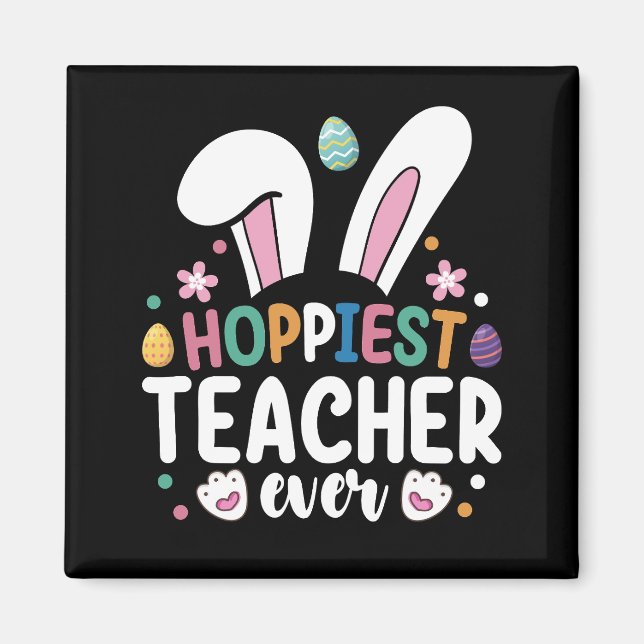 Hoffentlich Lehrer je Schule Ostern Bunny Egg Magnet (Vorne)