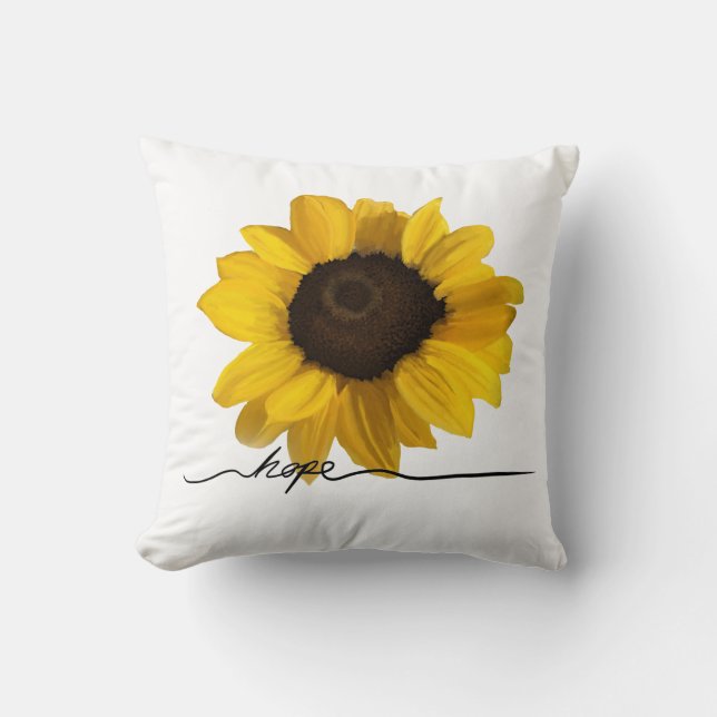 Hoffentlich realistische gelbe Sonnenblumenmalerei Kissen (Vorderseite)