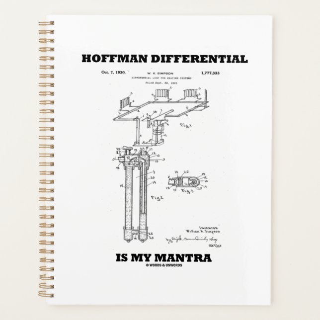 Hoffman Differenzial ist mein Mantra US Patent Planer (Vorderseite)