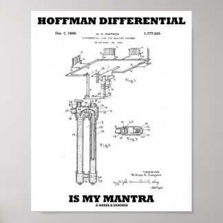Hoffman Differenzial ist mein Mantra-US-Patentdesi Poster