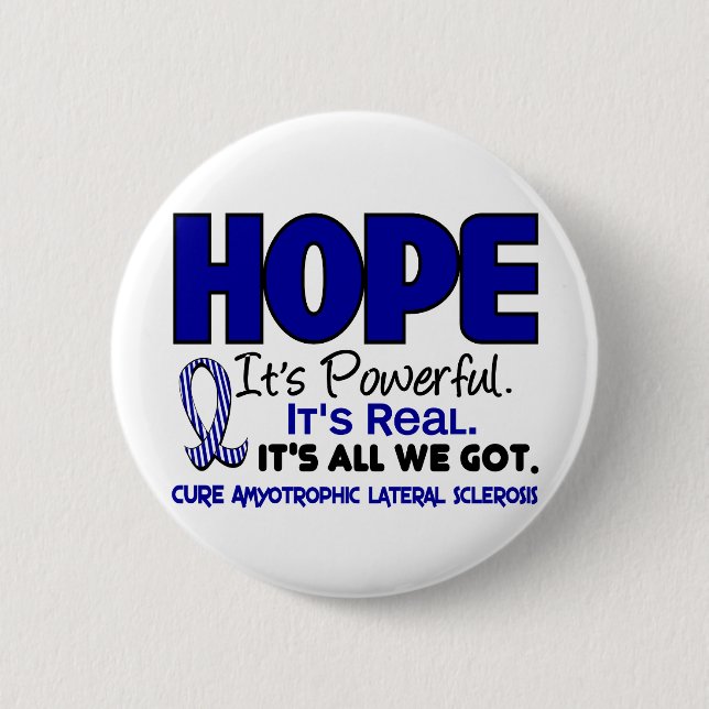 HOFFNUNG 1 ALS Lou Gehrig's Disease Button (Vorderseite)
