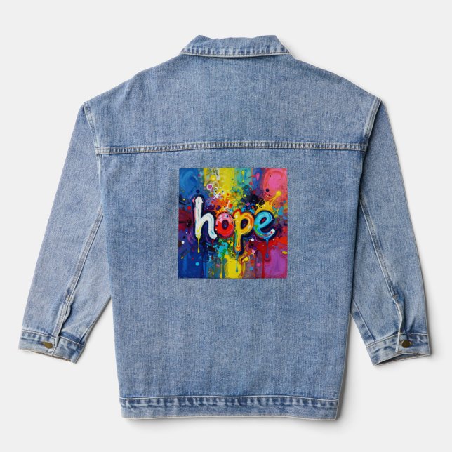 Hoffnung abstrakt im Graffiti-Stil 104 Jeansjacke (Rückseite)
