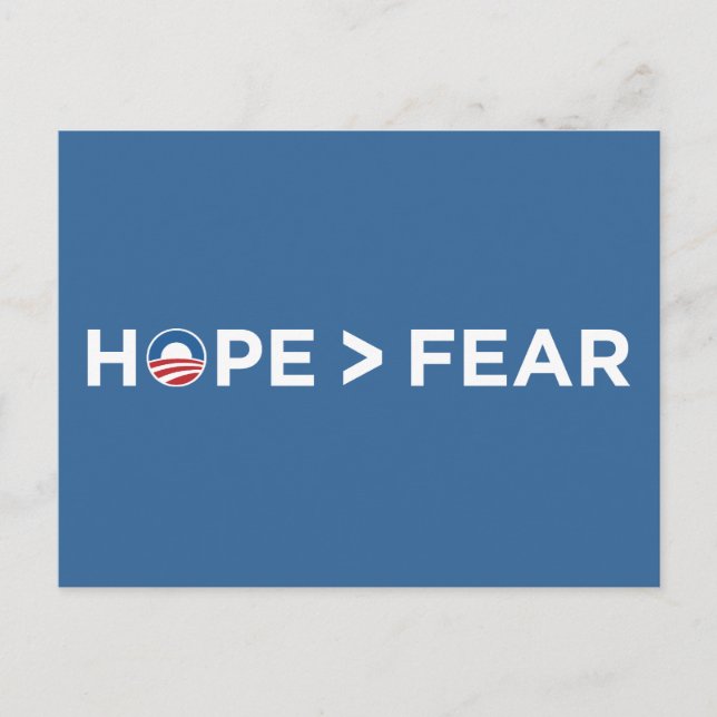 Hoffnung > Angst obama 2008 Hoffnung gewonnen Postkarte (Vorderseite)