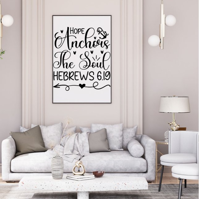 Hoffnung Anker Das Soul Schwarz-weiße Christliche  Poster (Von Creator hochgeladen)