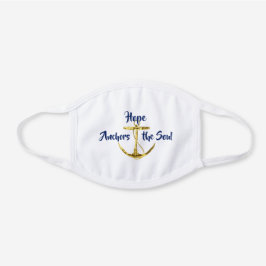 Hoffnung Anker des Souls Gold und Blau Weiße Baumwoll Mund-Nasen-Maske