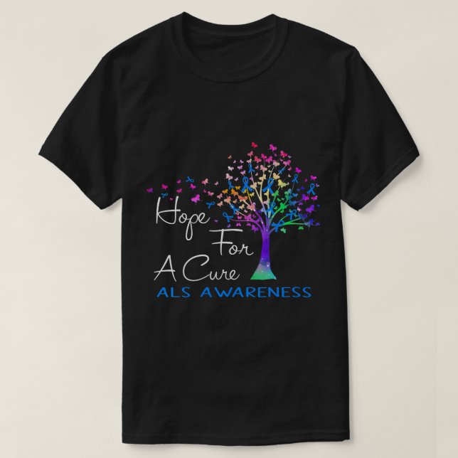 Hoffnung auf ein Heilmittel ALS Bewusstsein Tree B T-Shirt (Design vorne)