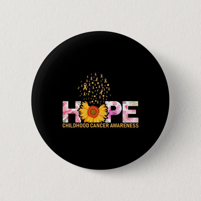 Hoffnung auf eine Welt mit Kinderkrebs Button (Vorderseite)
