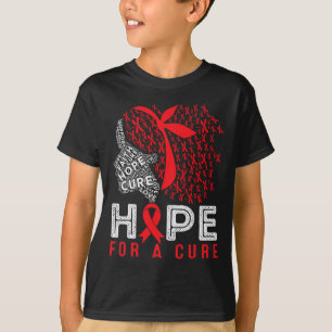 Hoffnung auf Heilung Libelle rotes Band zerzaustes T-Shirt