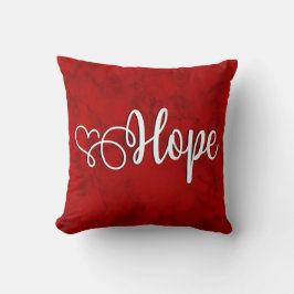 Hoffnung auf marmoriertes Rot - Throw Kissen