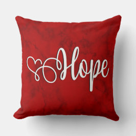 Hoffnung auf marmoriertes Rot - Throw Kissen