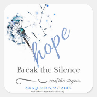 Hoffnung auf psychische Krankheit - Kronleuchter Quadratischer Aufkleber