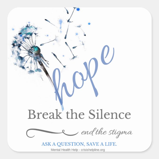 Hoffnung auf psychische Krankheit - Kronleuchter Quadratischer Aufkleber (Vorderseite)