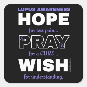 Hoffnung Betet Wish...Lupus Quadratischer Aufkleber