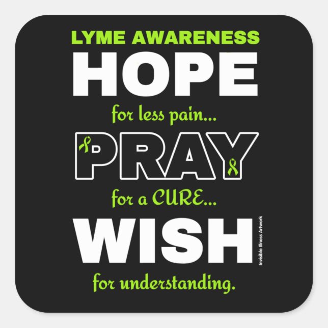 Hoffnung Betet Wish.. Lyme Square Sticker (Vorderseite)