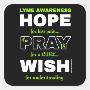 Hoffnung Betet Wish.. Lyme Square Sticker