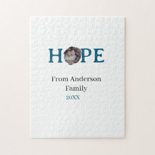 Hoffnung blaue Feiertage fette Schrift Kinder Foto Puzzle
