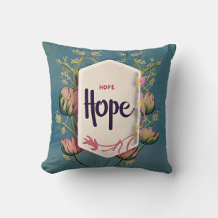 Hoffnung blüht - Elegante Florale Typografie  Kissen