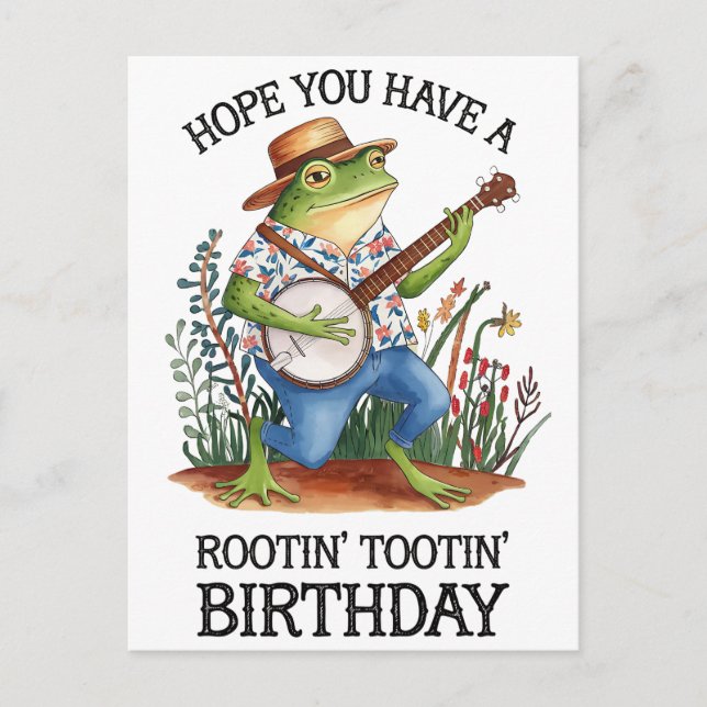 Hoffnung, dass du einen Rotin' Tootin' Birthday Fr Postkarte (Vorderseite)