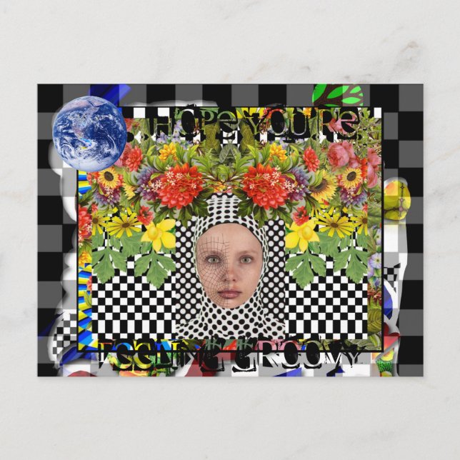 Hoffnung du bist Gefühl Groovy Postkarte (Vorderseite)