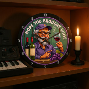 Hoffnung du brachten Wein Alter Mann Große Wanduhr