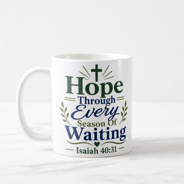 Hoffnung durch die Wartezeit Schriftzitat Kaffeetasse (Links)