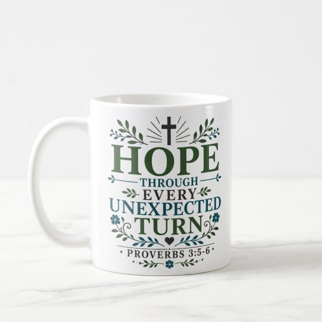 Hoffnung durch jede unerwartete Wendung Boho Chris Kaffeetasse (Links)