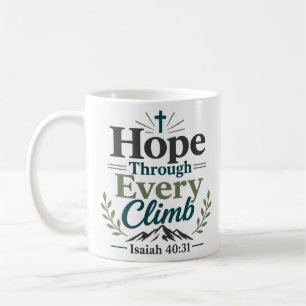 Hoffnung durch jeden Aufstieg Bibelvers-Design Kaffeetasse