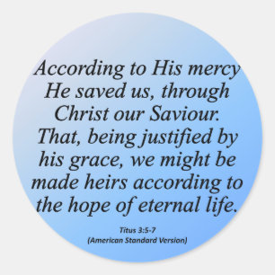 Hoffnung Ewiges Leben Weihnachten Titus 3-4 Runder Aufkleber