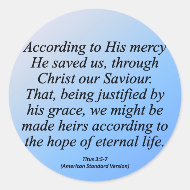 Hoffnung Ewiges Leben Weihnachten Titus 3-4 Runder Aufkleber (Vorderseite)