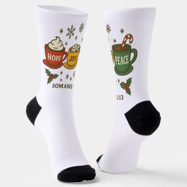 Hoffnung Freude Frieden und Kakao Socken (Gewinkelt)