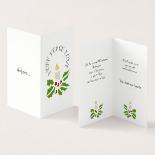 Hoffnung, Frieden, Liebe Minimalistisch Holly und